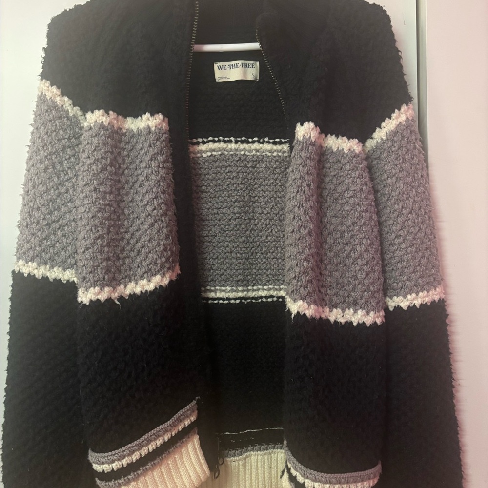 We The Free - warm blue and gray sweater jacket